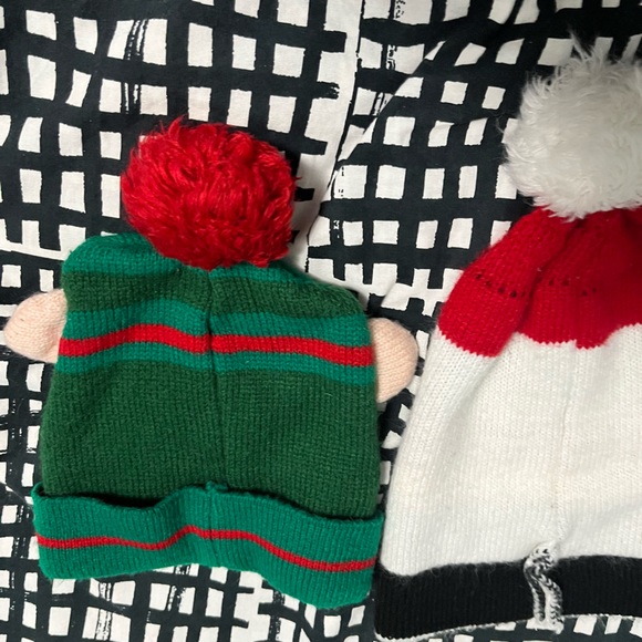 Santa & Elf beanie winter Christmas Ho Ho Ho reversible Santa, sold together - Picture 2 of 7